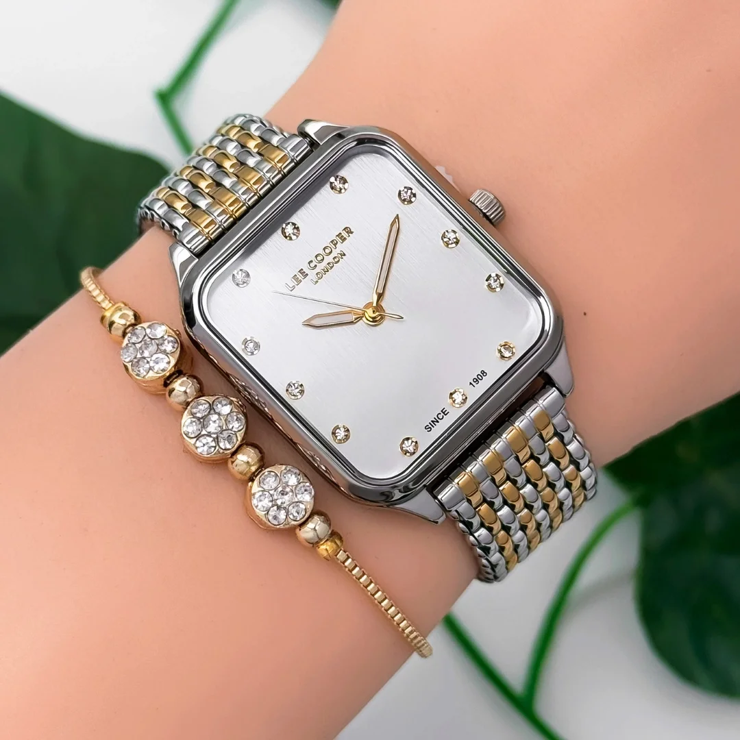 Lee Cooper LC07957.230 Gümüş-Gold Renk Çelik Kordon&Kasa Kadın Kol Saati 3Atm Su Geçirmezlik ZMLC019