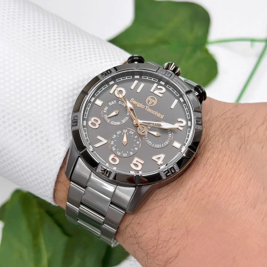 Sergio Tacchini Çelik Kordon&Kasa Erkek Kol Saati Füme-Rose ST.1.10184-5 zmst001