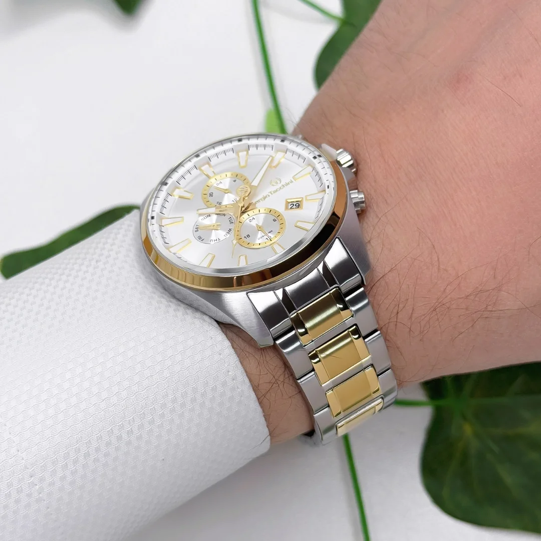 Sergio Tacchini Çelik Kordon&Kasa Erkek Kol Saati Gümüş-Gold ST.1.10167-5 zmst006