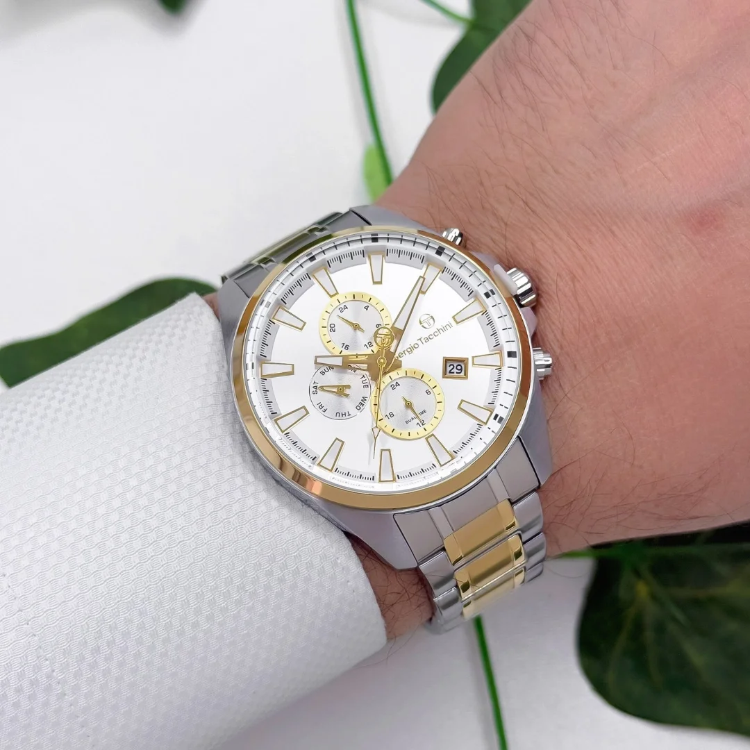 Sergio Tacchini Çelik Kordon&Kasa Erkek Kol Saati Gümüş-Gold ST.1.10167-5 zmst006