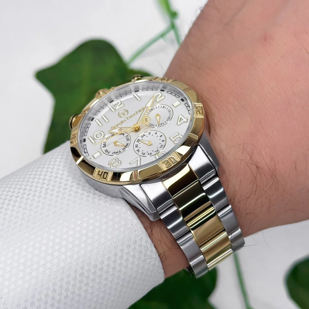 Sergio Tacchini Çelik Kordon&Kasa Erkek Kol Saati Gümüş-Gold ST.1.10184-2 zmst001