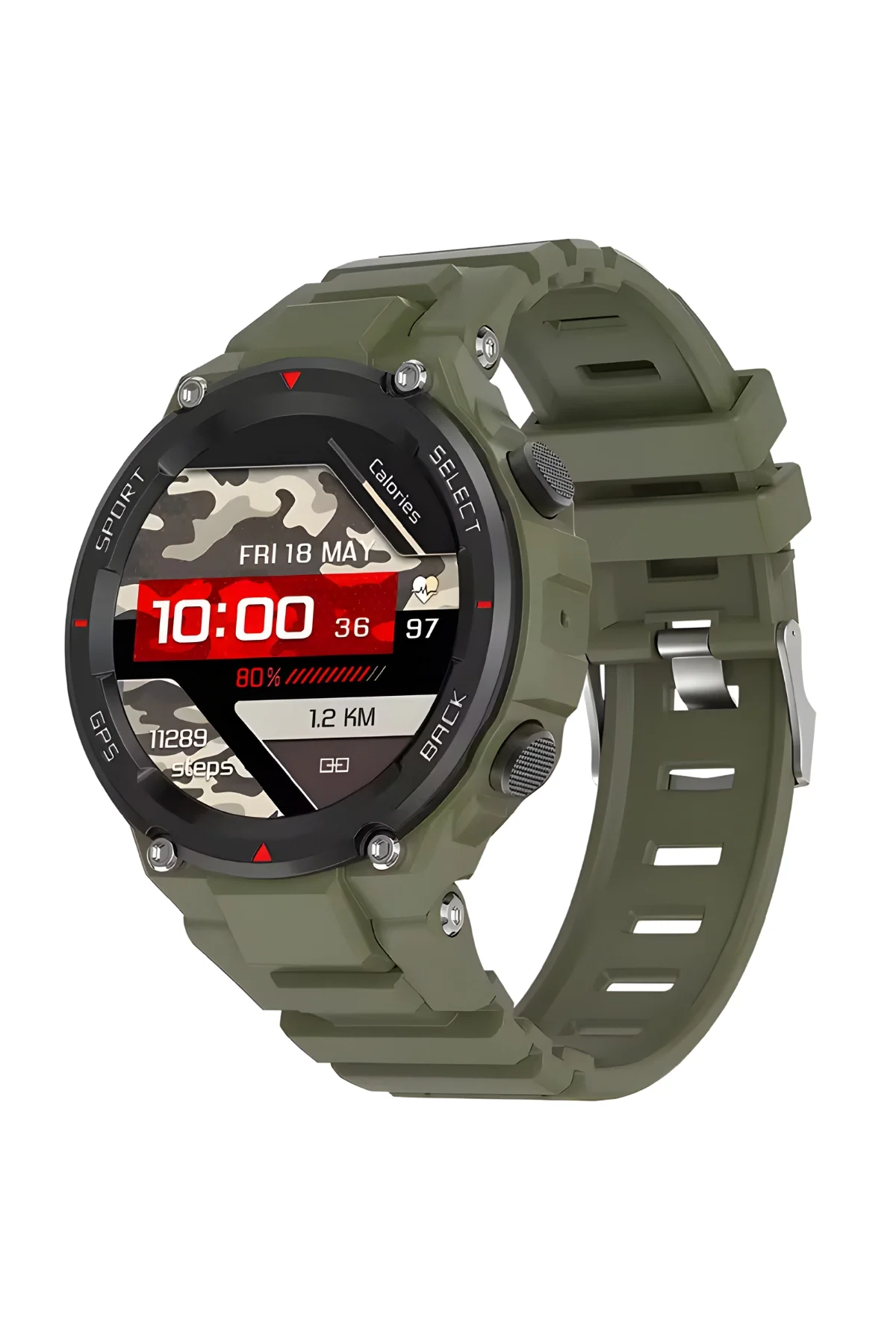 Slazenger SL.9.2429.5.02 Haki Renk Outdoor Akıllı Saat Sesli Görüşme Özellikli ZMSL001