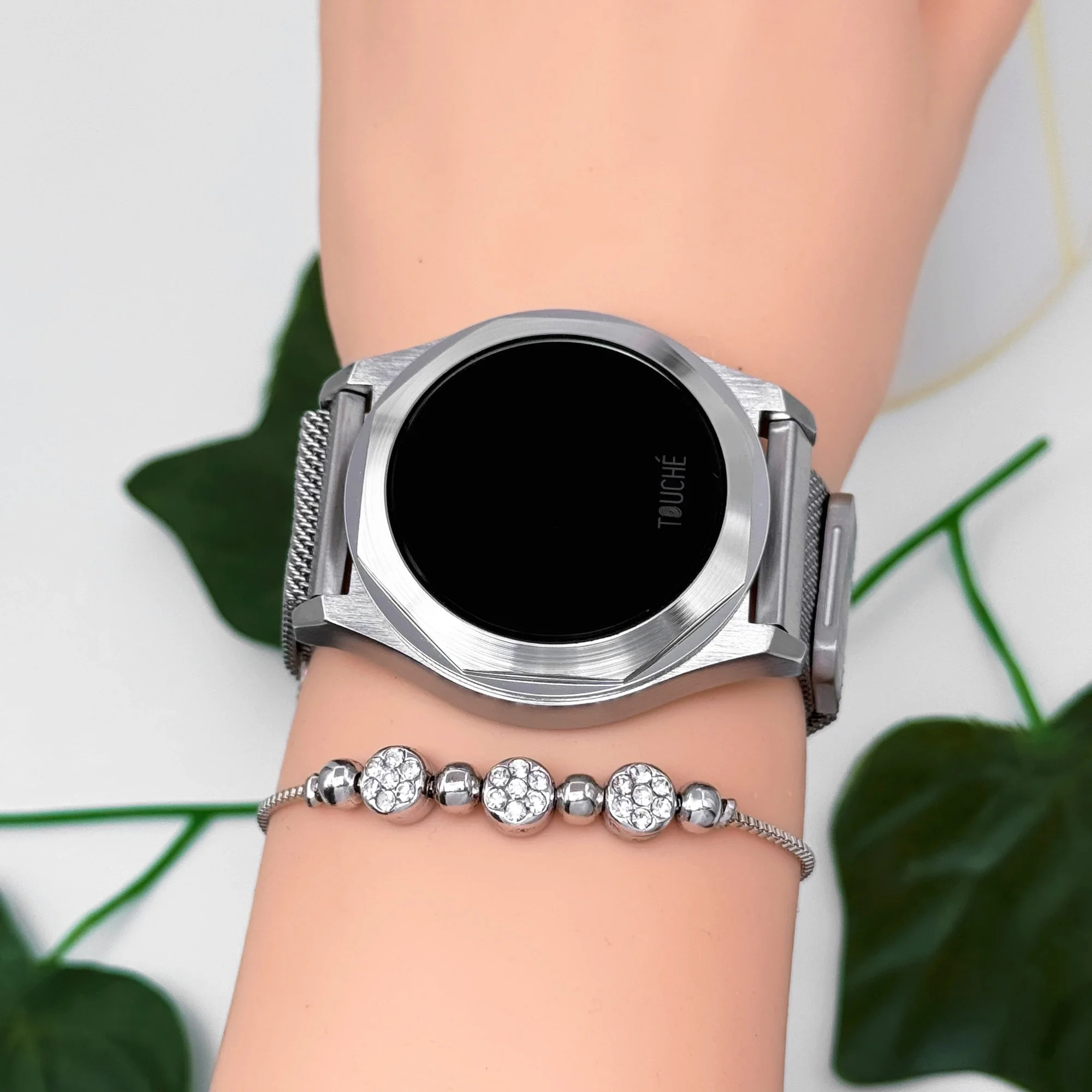 Touche Dokunmatik Unisex Kol Saati Dokunmatik Ekran 3 Atm Su Geçirmez Gümüş zmtc003