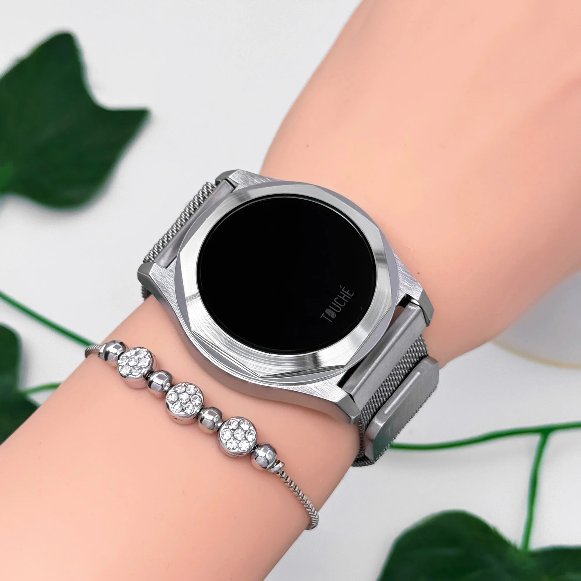 Touche Dokunmatik Unisex Kol Saati Dokunmatik Ekran 3 Atm Su Geçirmez Gümüş zmtc003