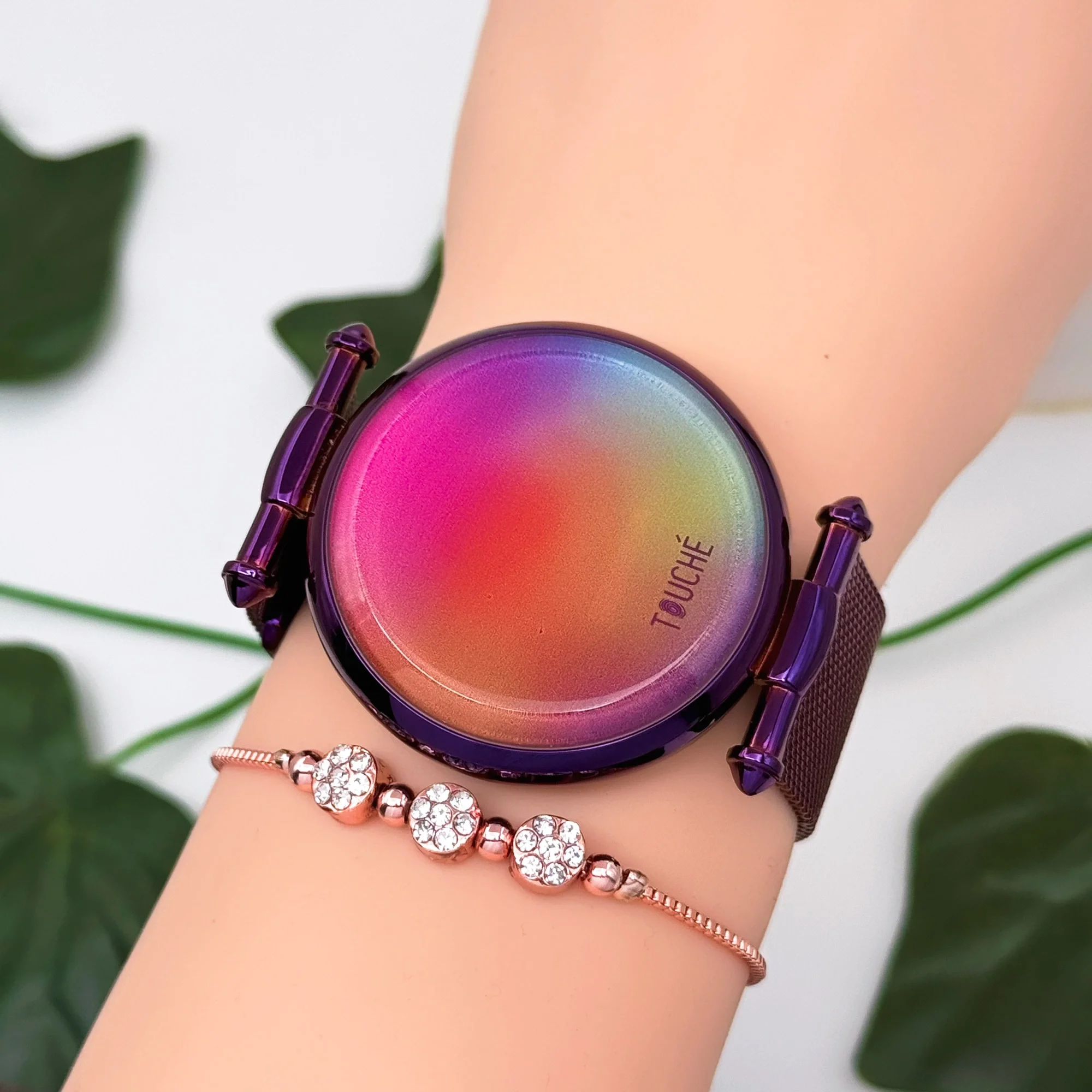 Touche Dokunmatik Unisex Kol Saati Dokunmatik Ekran 3 Atm Su Geçirmez Mor zmtc002