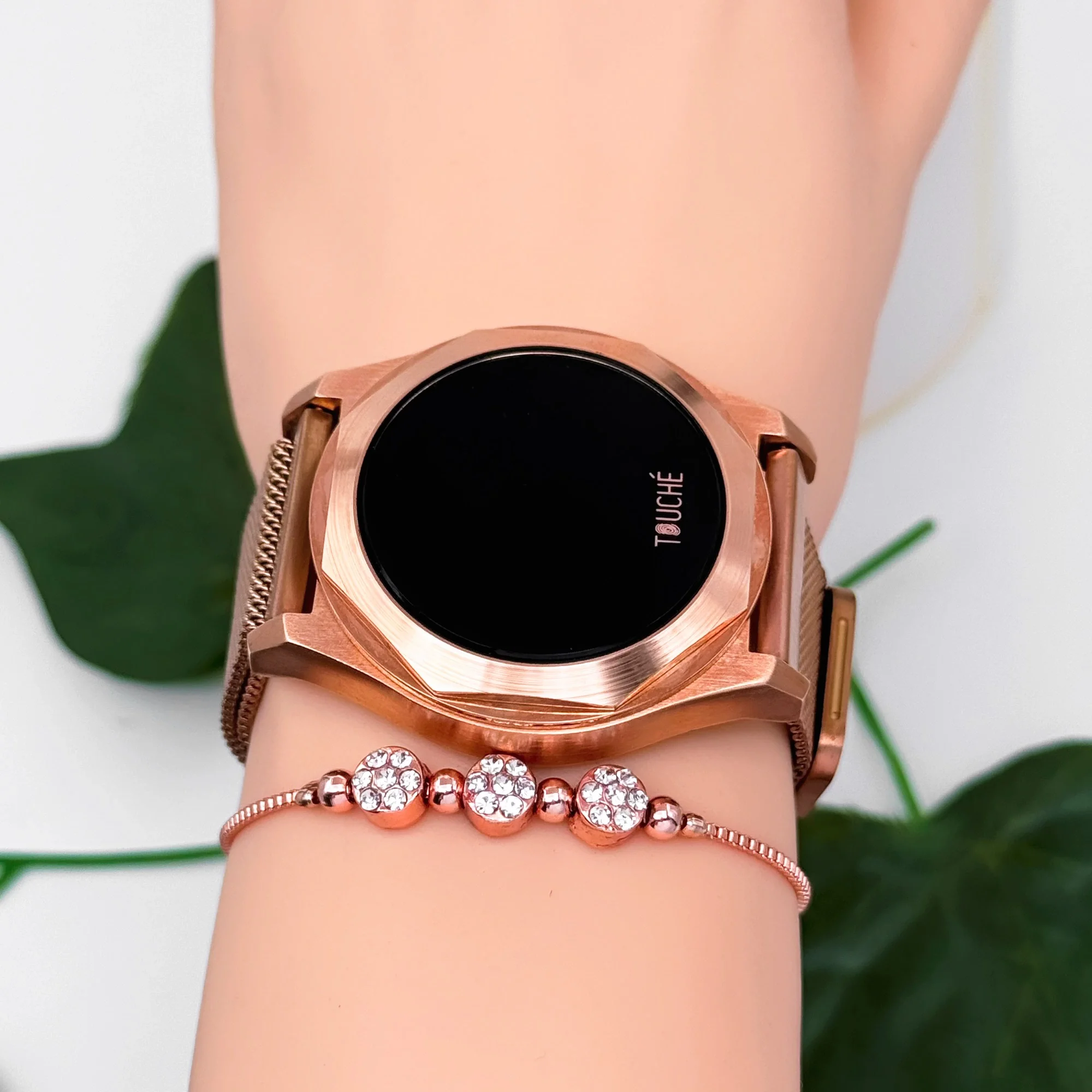 Touche Dokunmatik Unisex Kol Saati Dokunmatik Ekran 3 Atm Su Geçirmez Rose zmtc003