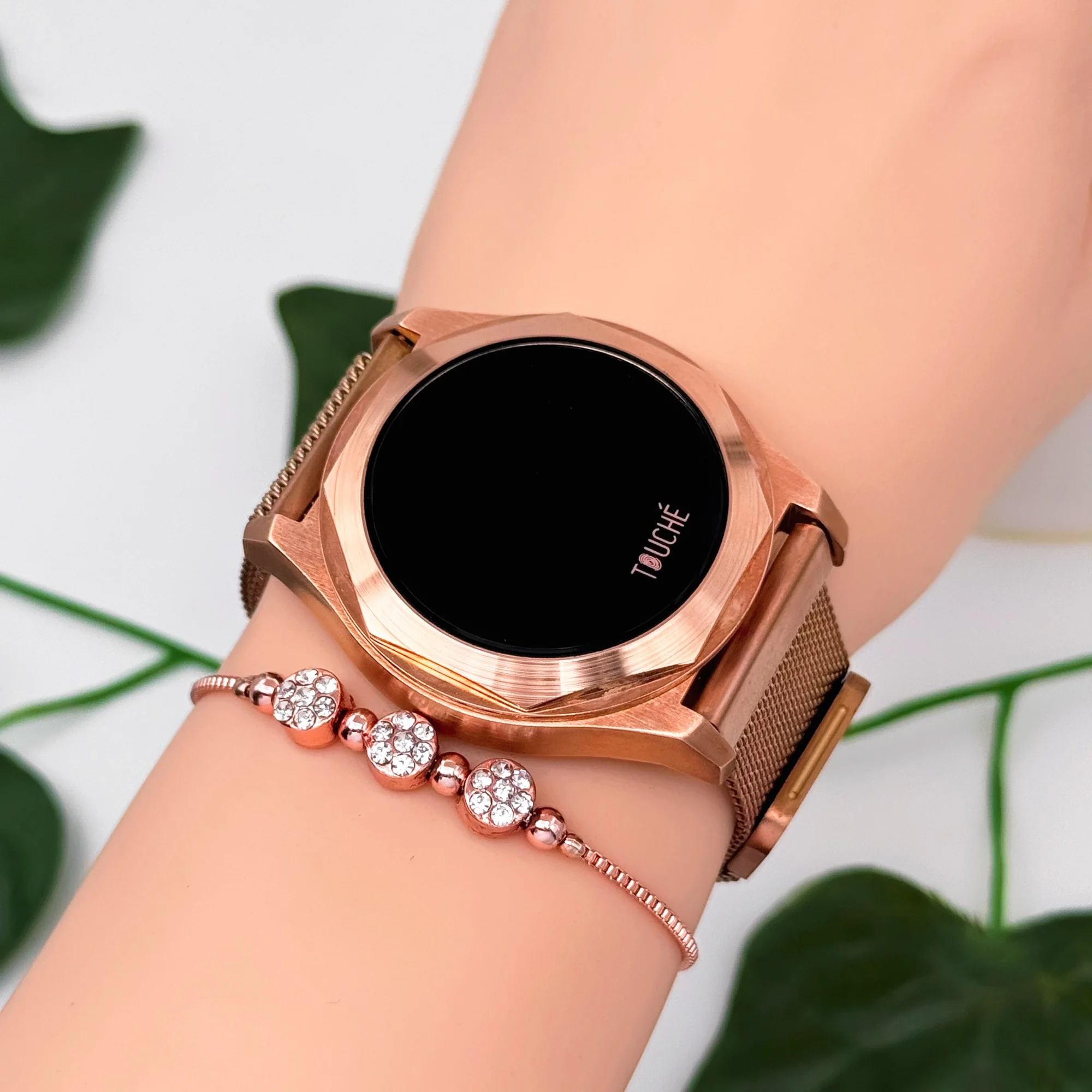 Touche Dokunmatik Unisex Kol Saati Dokunmatik Ekran 3 Atm Su Geçirmez Rose zmtc003