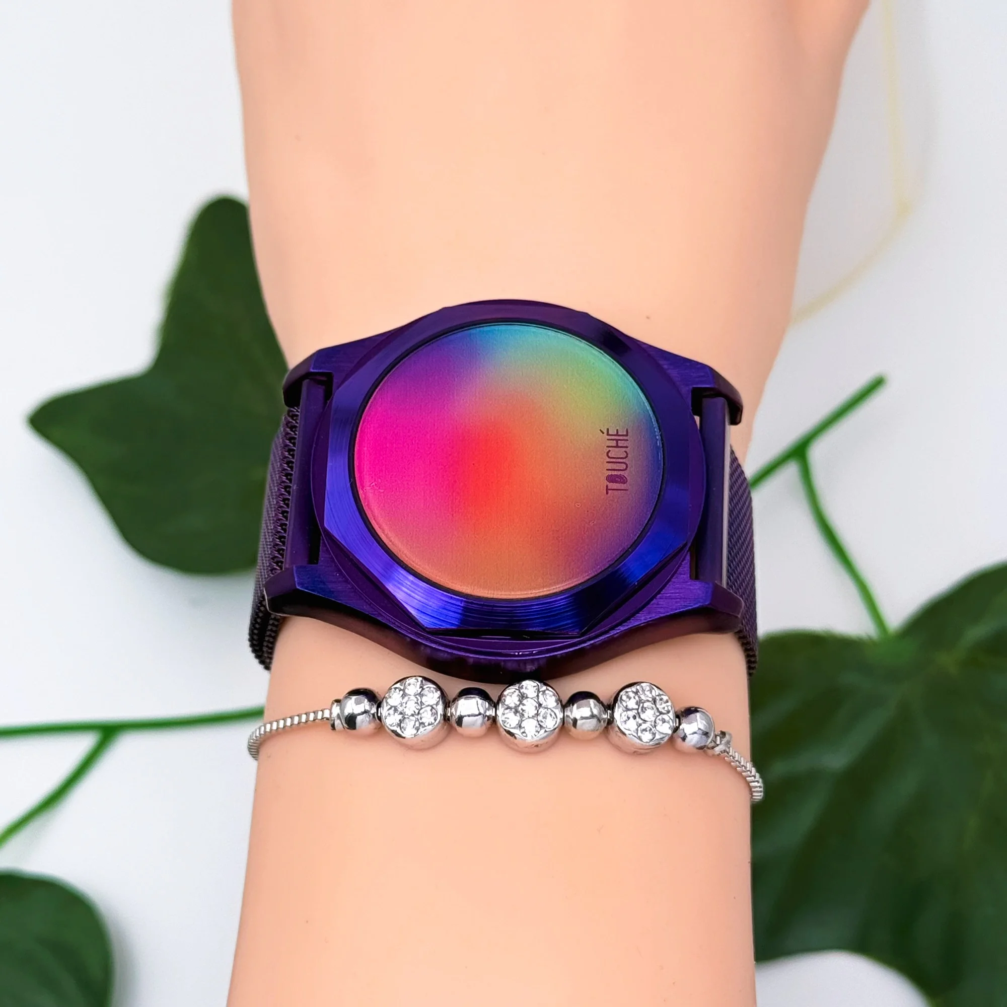 Touche Dokunmatik Unisex Kol Saati Dokunmatik Ekran 3 Atm Su Geçirmez Mor zmtc004