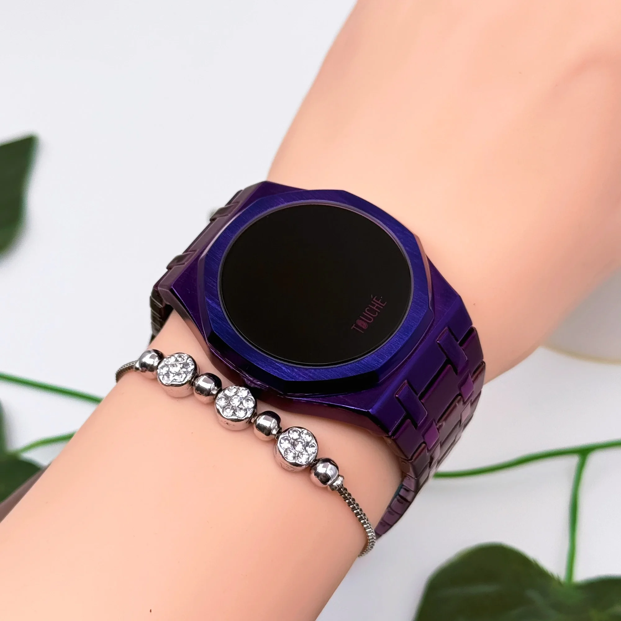 Touche Dokunmatik Unisex Kol Saati Dokunmatik Ekran 3 Atm Su Geçirmez Mor zmtc006