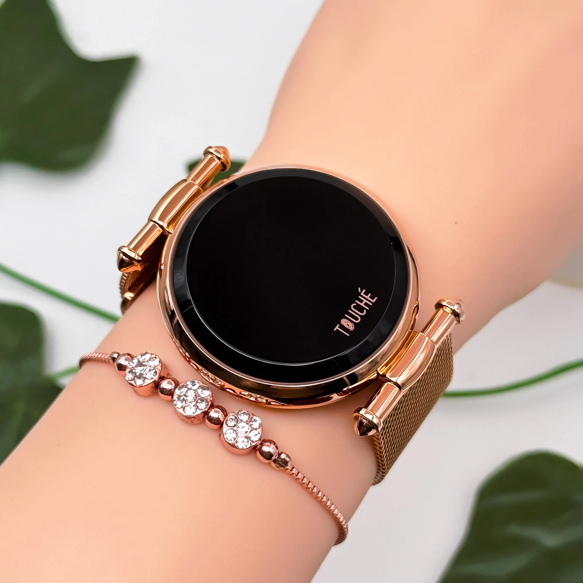 Touche Dokunmatik Unisex Kol Saati Dokunmatik Ekran 3 Atm Su Geçirmez Rose zmtc001