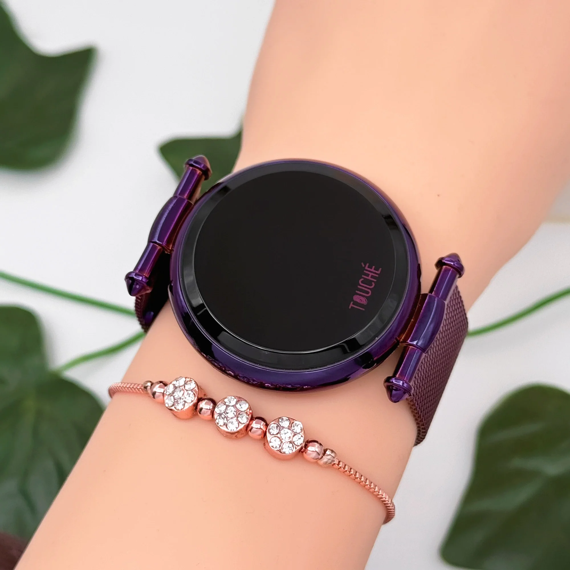 Touche Dokunmatik Unisex Kol Saati Dokunmatik Ekran 3 Atm Su Geçirmez Mor zmtc001