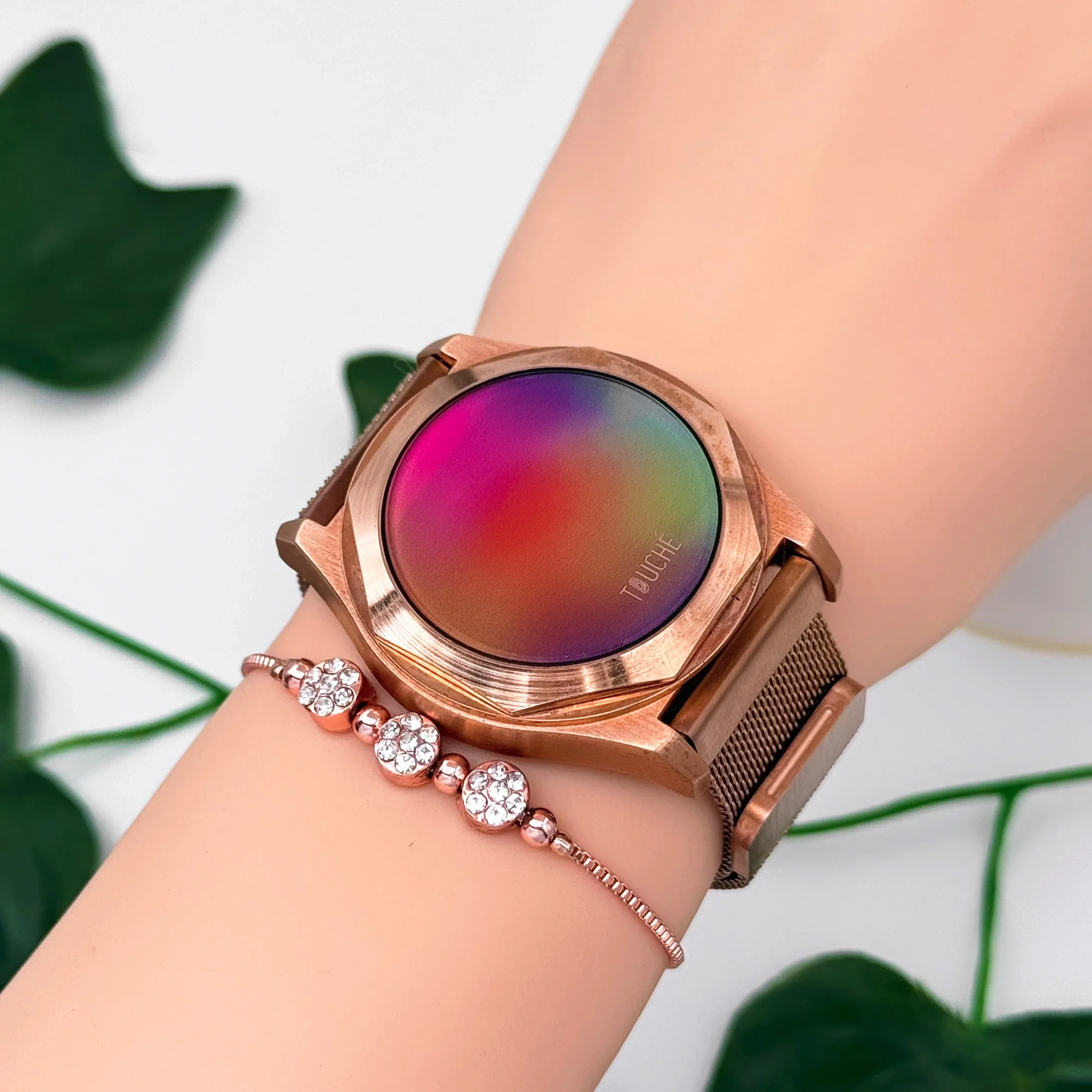 Touche Dokunmatik Unisex Kol Saati Dokunmatik Ekran 3 Atm Su Geçirmez Rose zmtc004