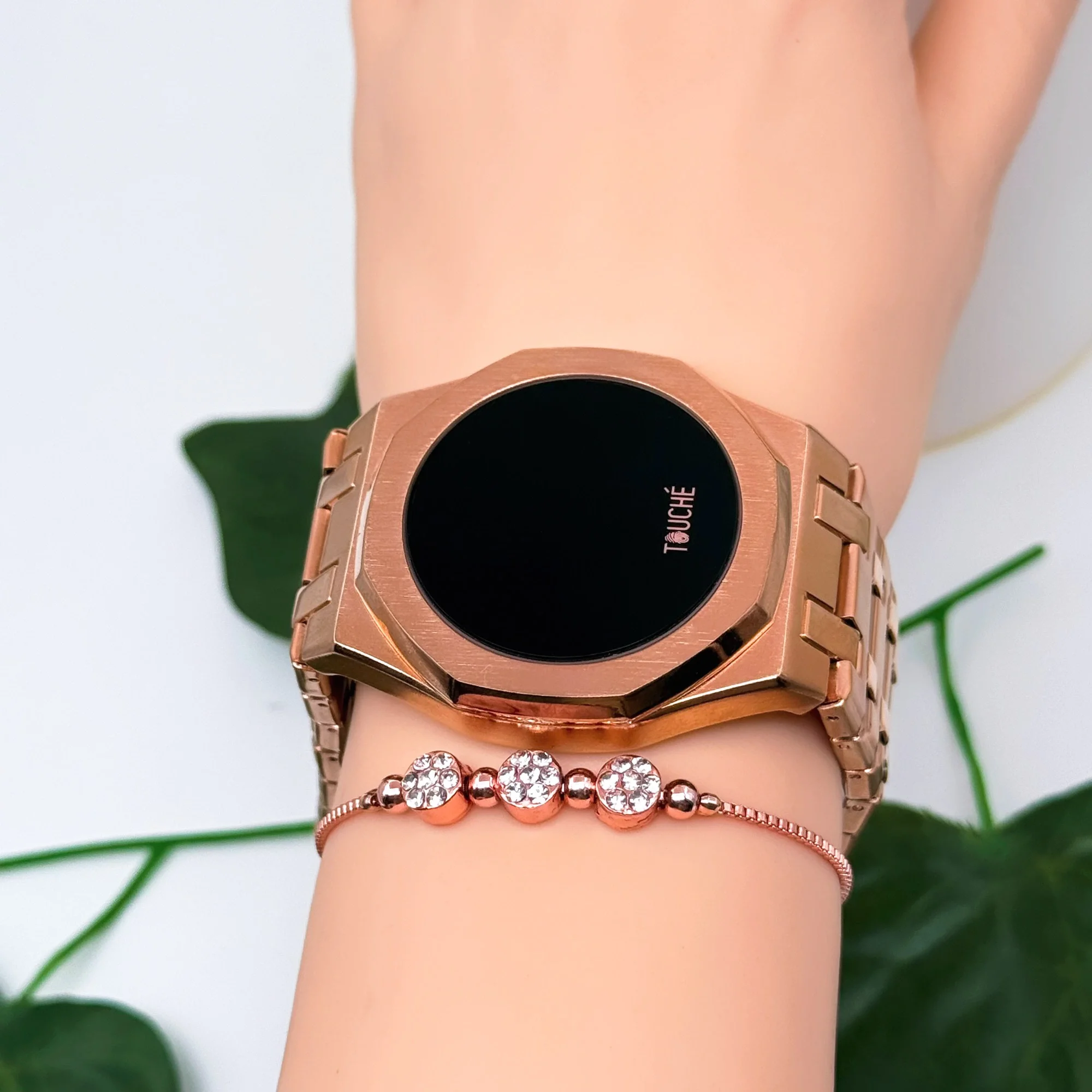 Touche Dokunmatik Unisex Kol Saati Dokunmatik Ekran 3 Atm Su Geçirmez Rose zmtc006