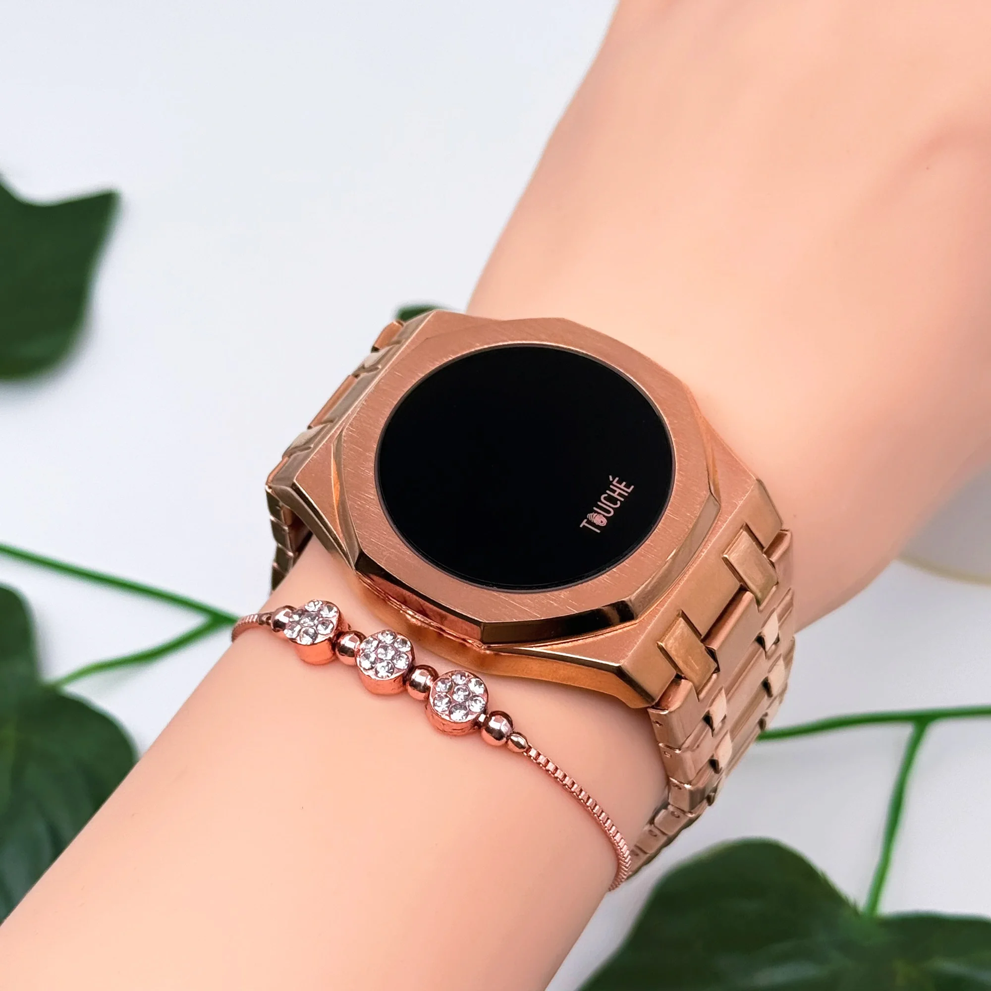 Touche Dokunmatik Unisex Kol Saati Dokunmatik Ekran 3 Atm Su Geçirmez Rose zmtc006
