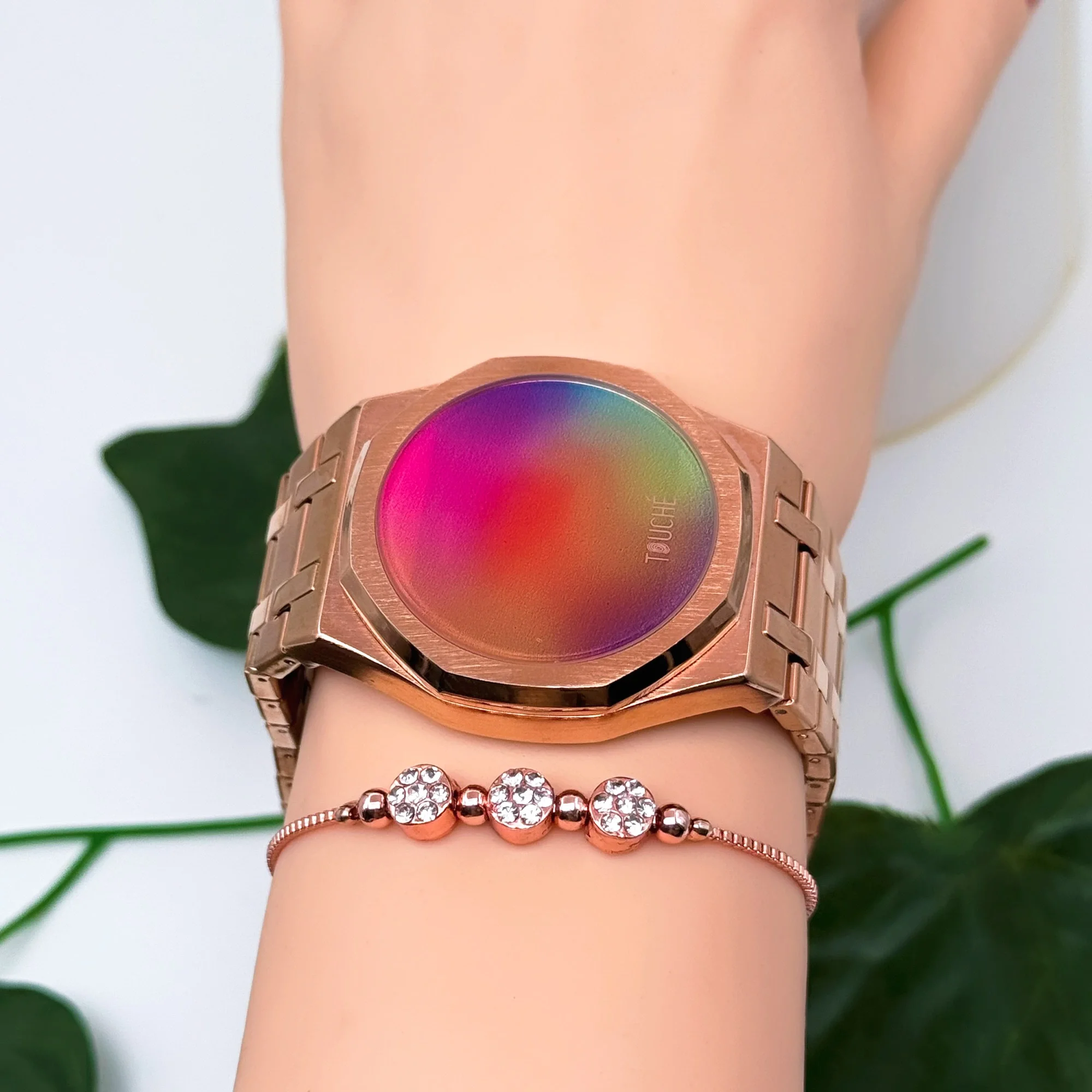 Touche Dokunmatik Unisex Kol Saati Dokunmatik Ekran 3 Atm Su Geçirmez Rose zmtc007