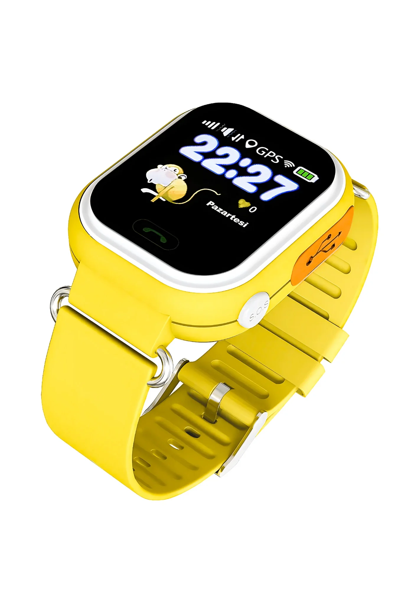 ZMSMART Akıllı Çocuk Takip Saati, BTK Kayıtlı ve Orijinal 2 Yıl Garantili Sarı zms1190