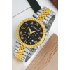 Commes Gümüş-Gold-Siyah Renk Crono Çelik Kordon Erkek Kol Saati Full Fonksiyon+Bileklik zmcms036