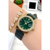 Daniel Klein Kadın Kol Saati, Deri Kordon, Çelik Kasa+Bileklik Hediyeli Yeşil-Gold zmdk1198