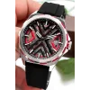 Daniel Klein Otomatik Mekanizma Silikon Kordon Çelik Kasa Erkek Kol Saati Siyah-Kırmızı zmdk1193
