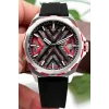 Daniel Klein Otomatik Mekanizma Silikon Kordon Çelik Kasa Erkek Kol Saati Siyah-Kırmızı zmdk1193