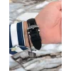 Ferrucci Siyah Deri Kordon, Çelik Kasa Function Rakamlı Erkek Kol Saati+Bileklik zmfer079