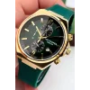 Lee Cooper LC07854.177 Yeşil Renk Silikon Kordon Gold Renk Çelik Kasa Erkek Kol Saati ZMLC004