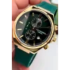 Lee Cooper LC07854.177 Yeşil Renk Silikon Kordon Gold Renk Çelik Kasa Erkek Kol Saati ZMLC004