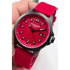 Lee Cooper LC07859.688 Kırmızı Renk Silikon Kordon Siyah Renk Çelik Kasa Erkek Kol Saati ZMLC005