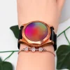 Touche Dokunmatik Unisex Kol Saati Dokunmatik Ekran 3 Atm Su Geçirmez Siyah-Rose zmtc004