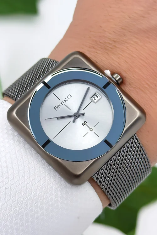 Ferrucci Takvimli Erkek Kol Saati Çelik Kasa & Çelik Kordon Füme zmfer183