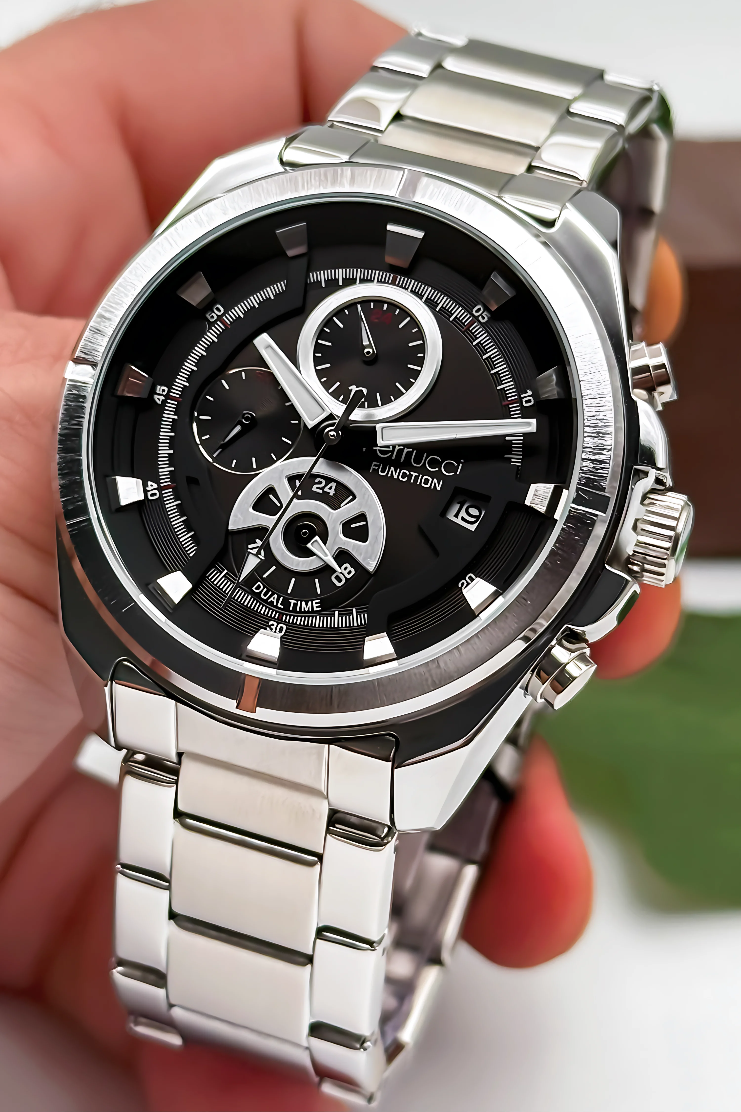 Ferrucci Function Erkek Kol Saati Çelik Kasa & Çelik Kordon Gümüş-Siyah zmfer185