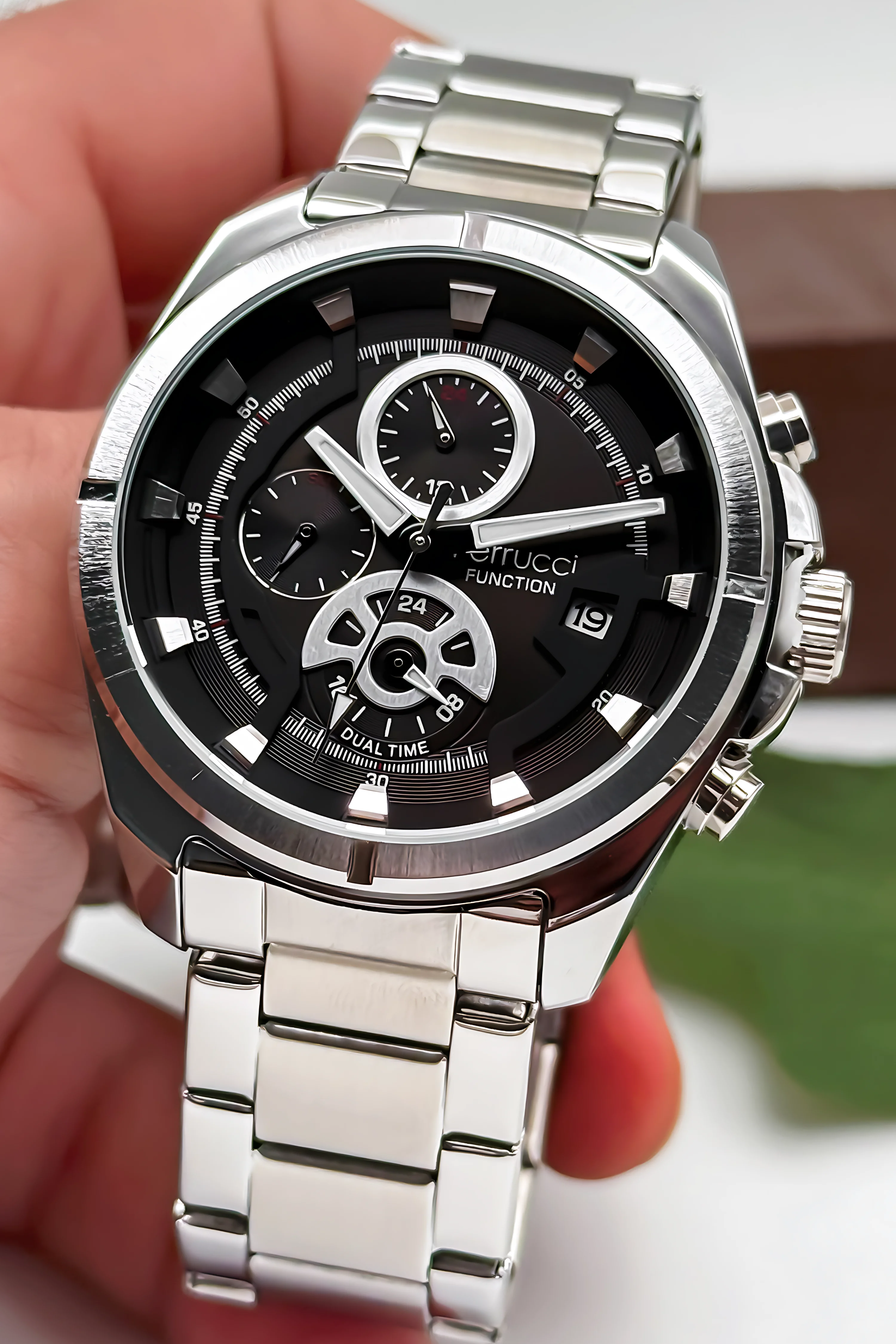 Ferrucci Function Erkek Kol Saati Çelik Kasa & Çelik Kordon Gümüş-Siyah zmfer185