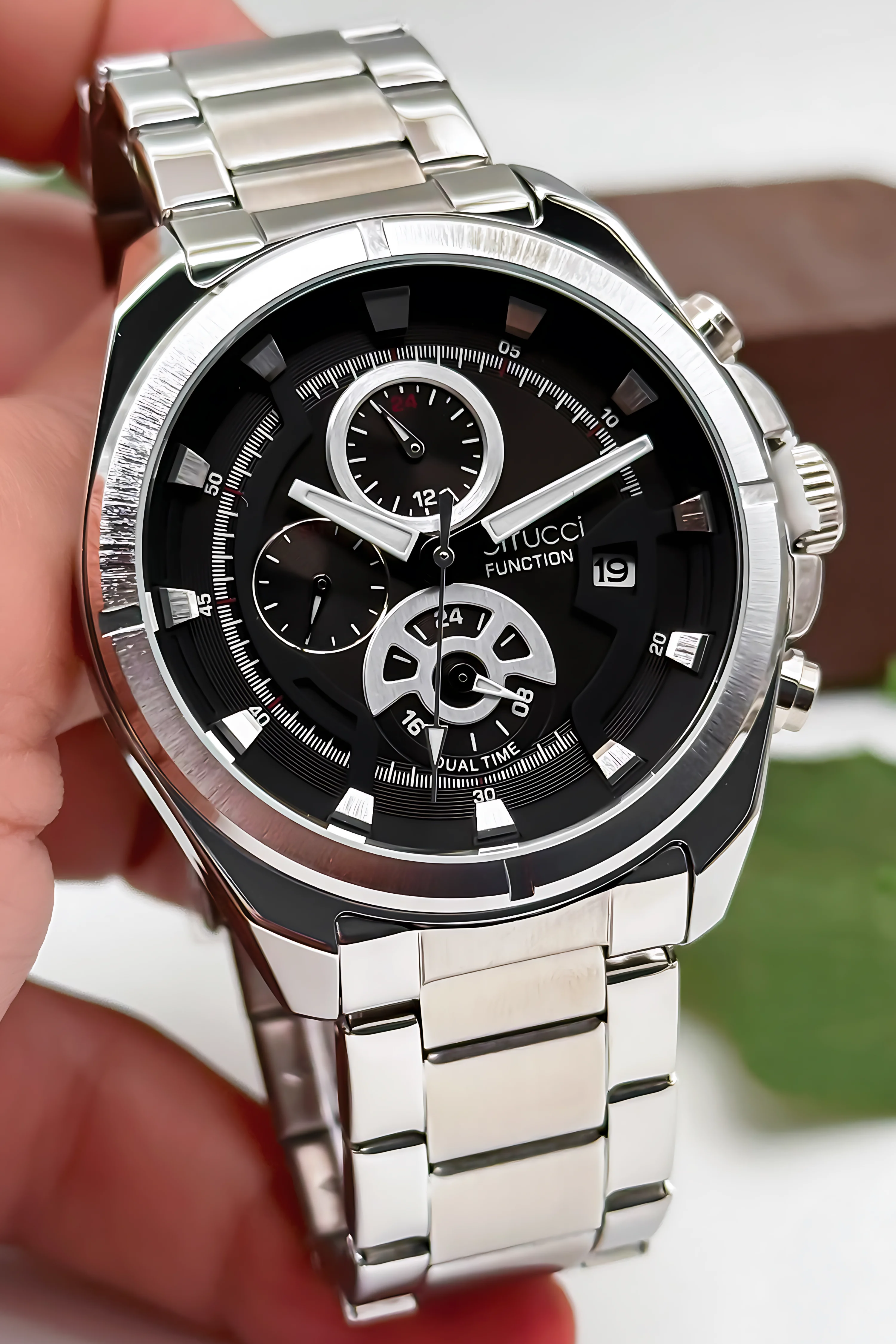 Ferrucci Function Erkek Kol Saati Çelik Kasa & Çelik Kordon Gümüş-Siyah zmfer185