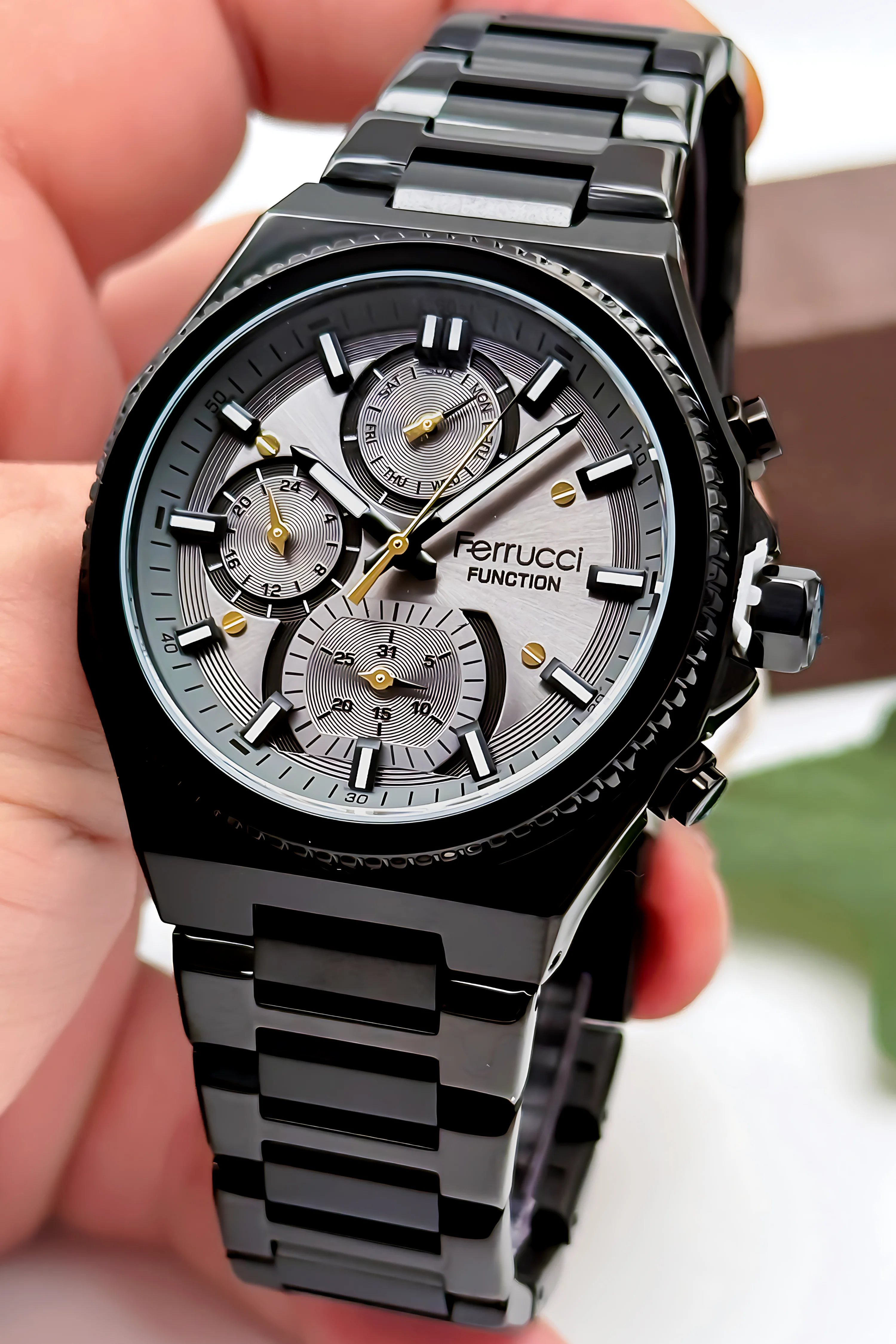 Ferrucci Function Erkek Kol Saati Çelik Kasa & Çelik Kordon Siyah-Siyah zmfer186