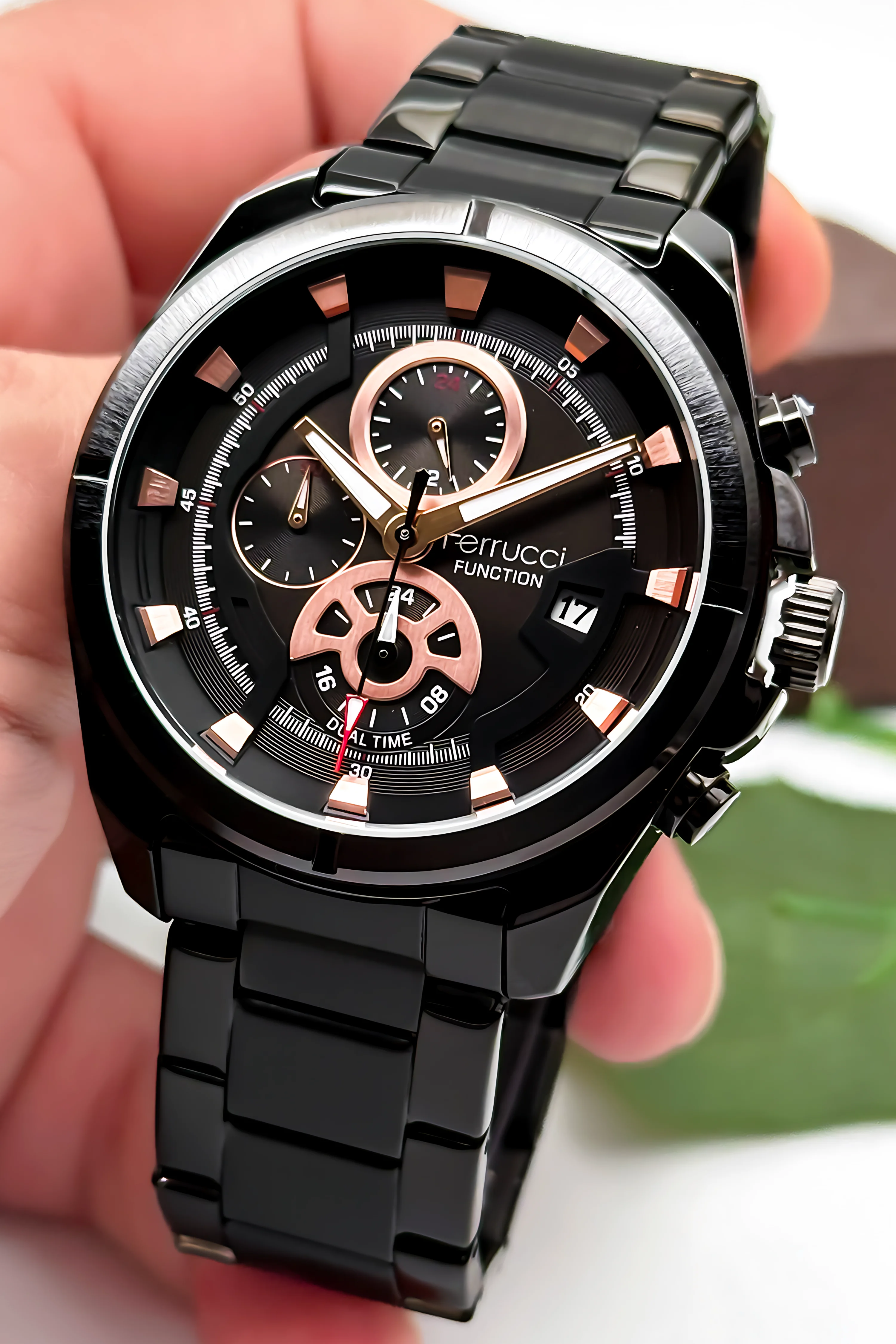 Ferrucci Function Erkek Kol Saati Çelik Kasa & Çelik Kordon Siyah zmfer185