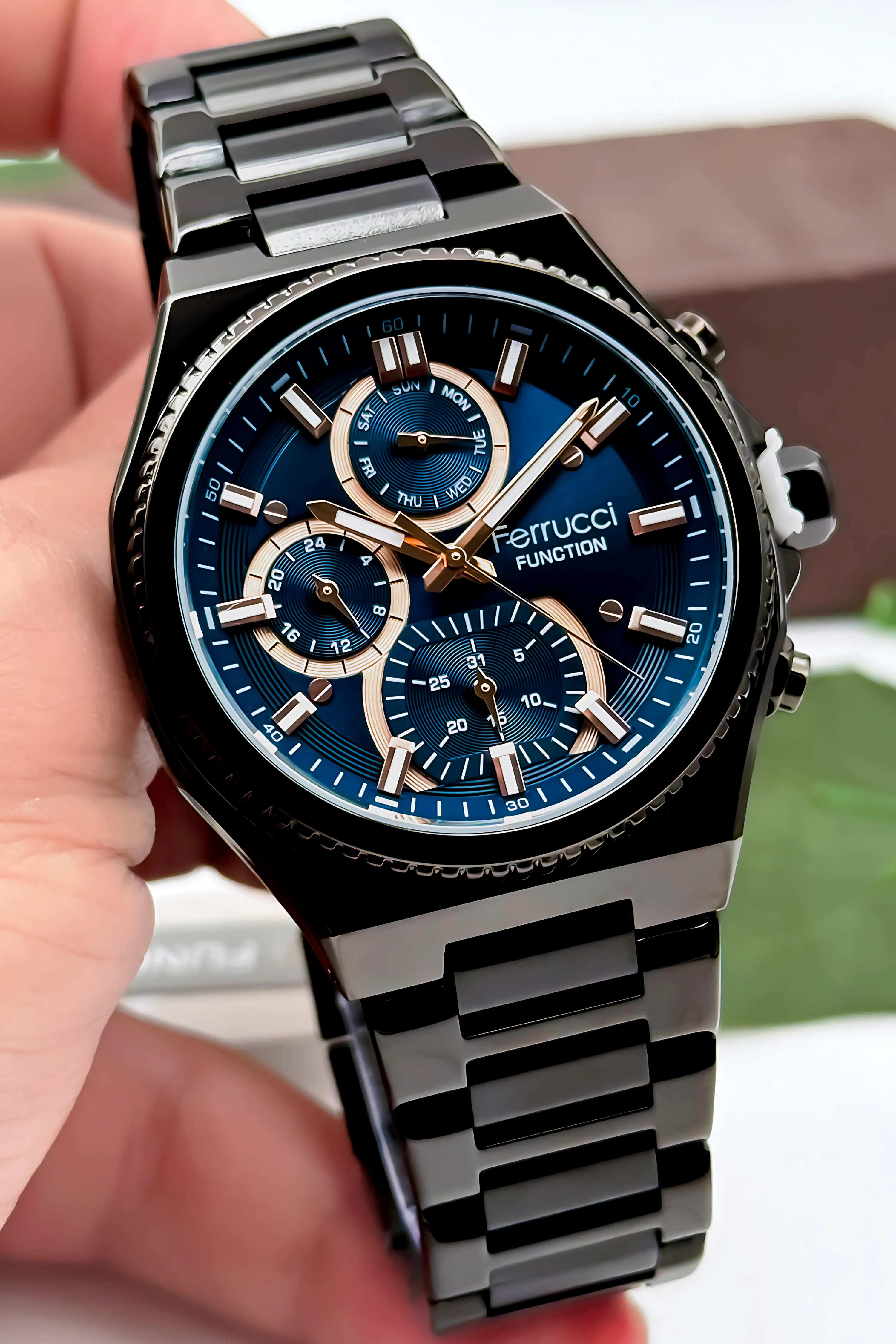 Ferrucci Function Erkek Kol Saati Çelik Kasa & Çelik Kordon Siyah zmfer186