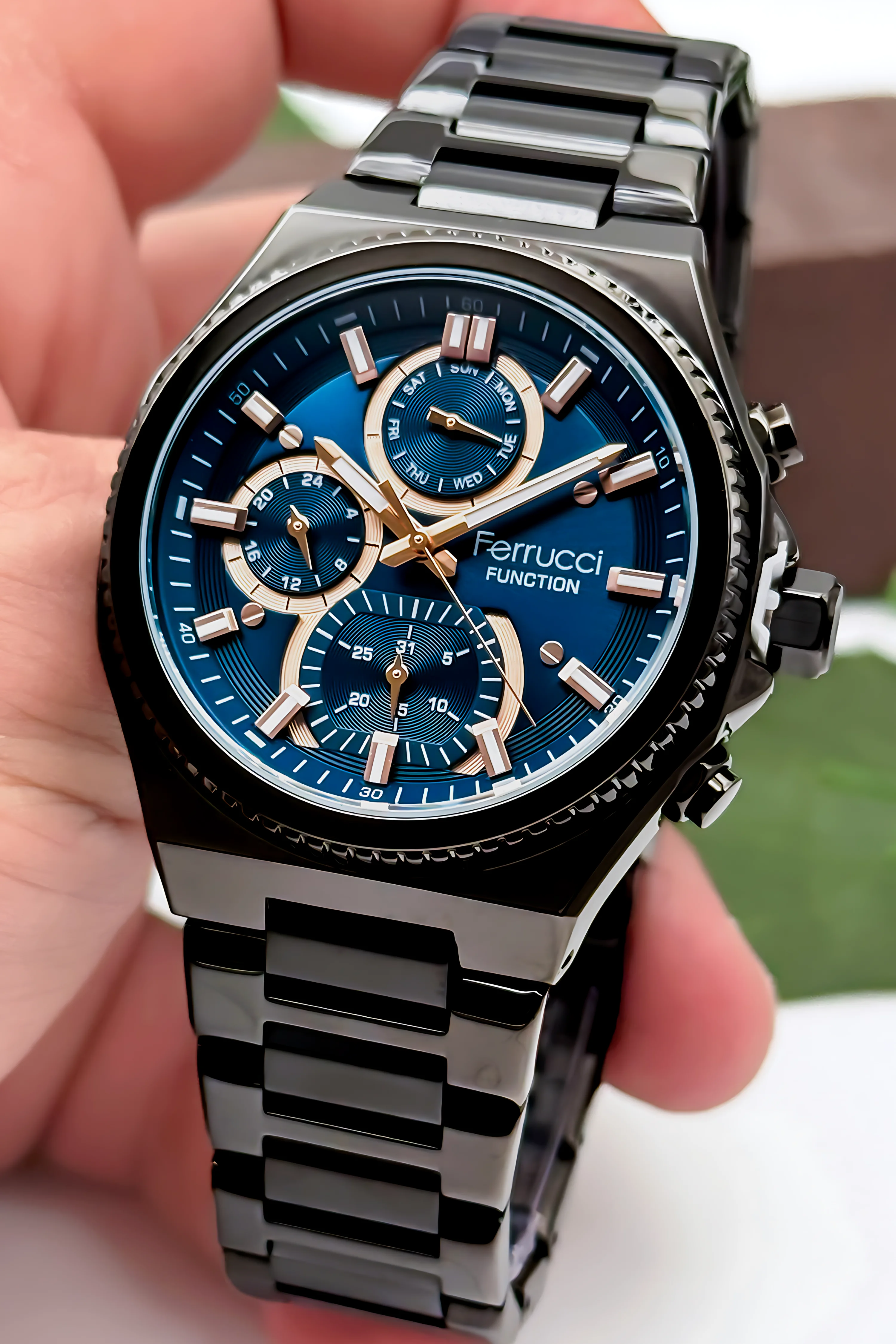 Ferrucci Function Erkek Kol Saati Çelik Kasa & Çelik Kordon Siyah zmfer186