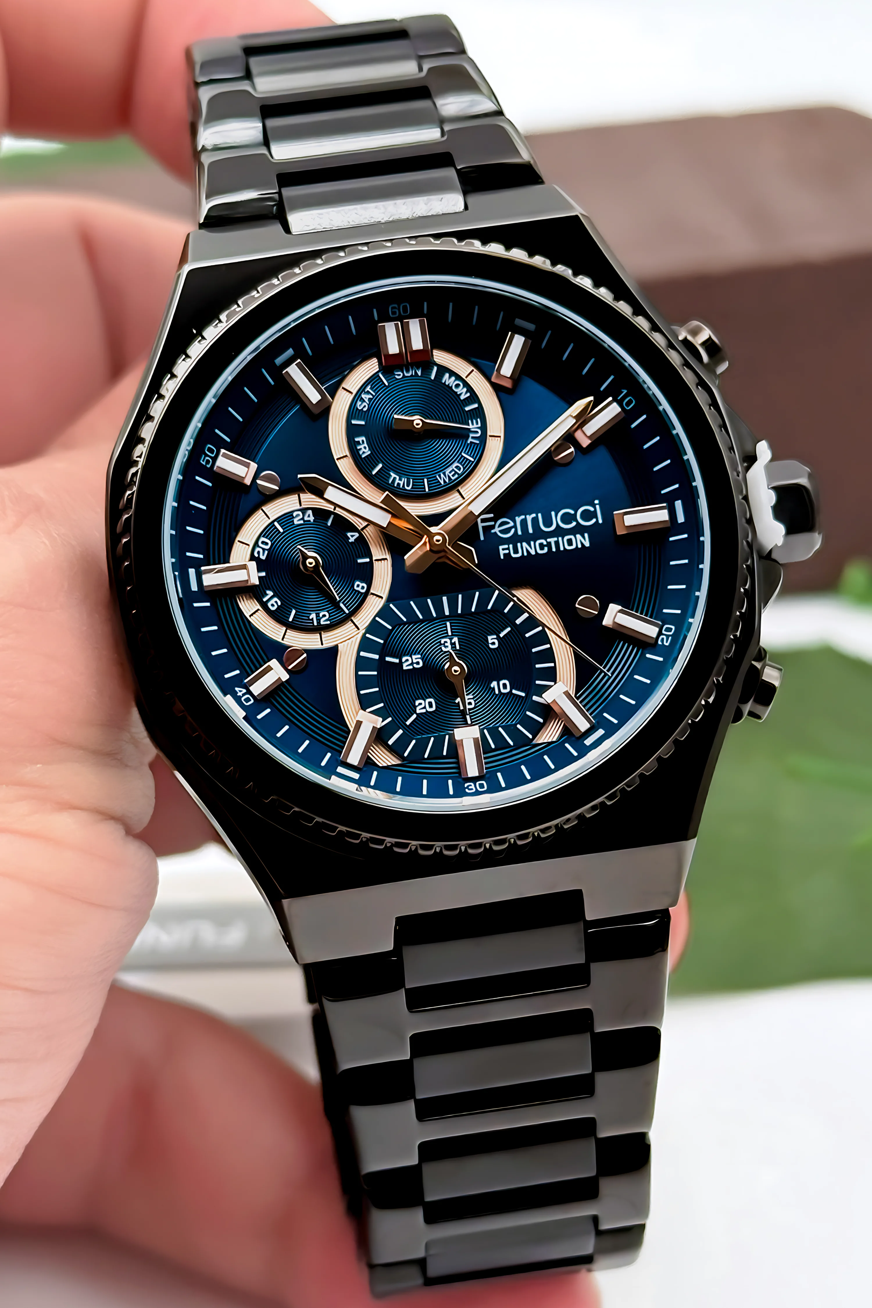 Ferrucci Function Erkek Kol Saati Çelik Kasa & Çelik Kordon Siyah zmfer186