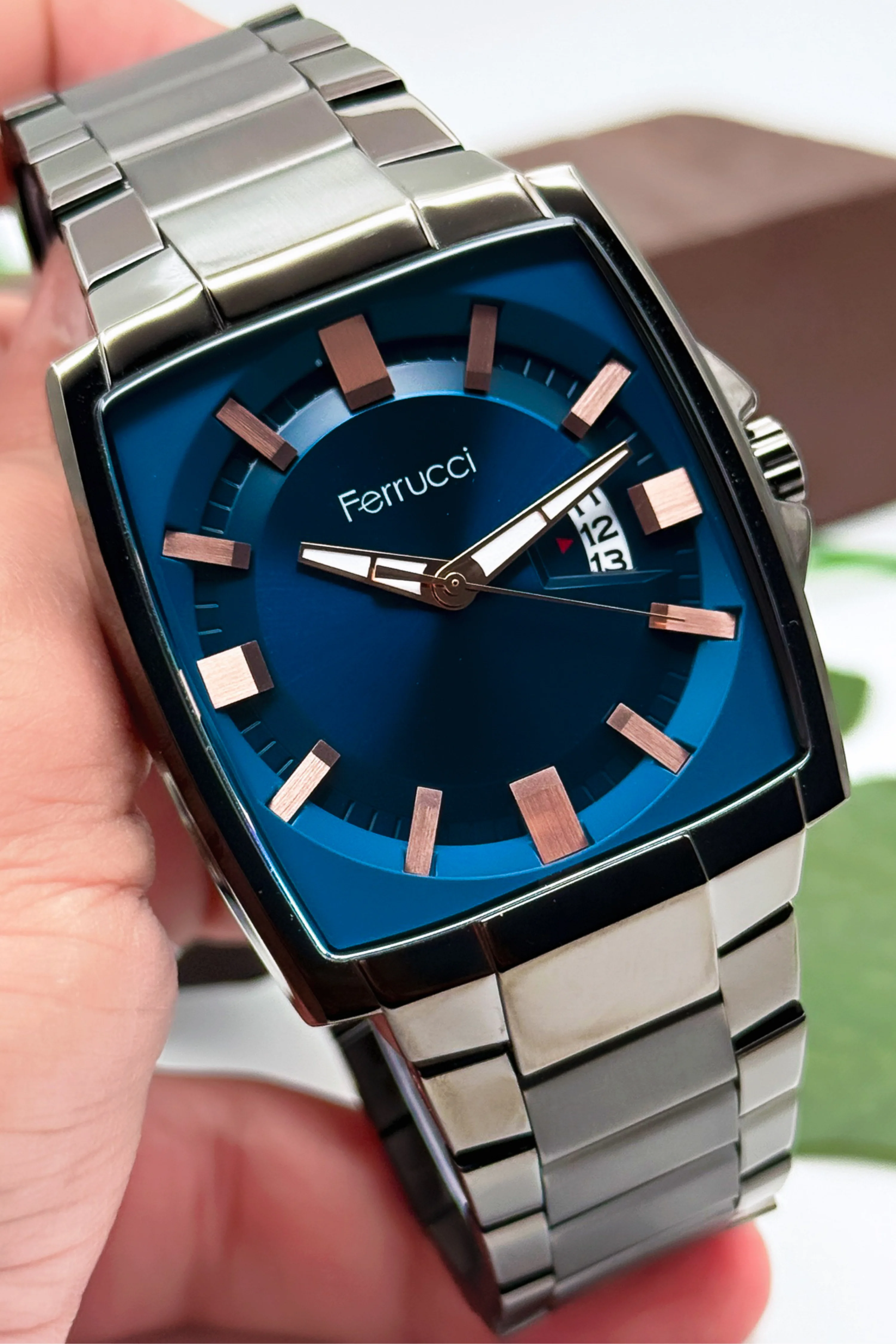 Ferrucci Takvimli Erkek Kol Saati Çelik Kasa & Çelik Kordon Füme zmfer184