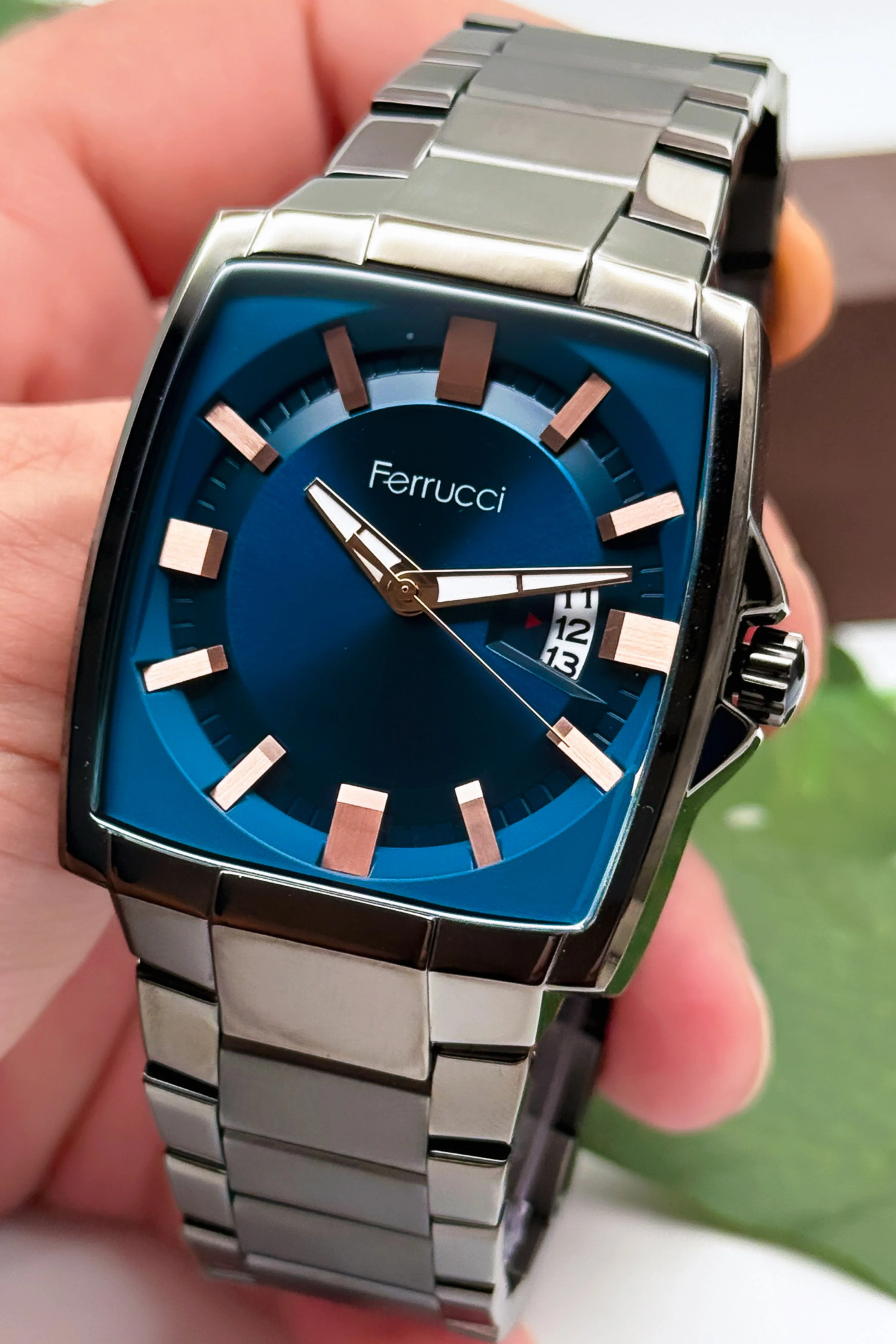 Ferrucci Takvimli Erkek Kol Saati Çelik Kasa & Çelik Kordon Füme zmfer184