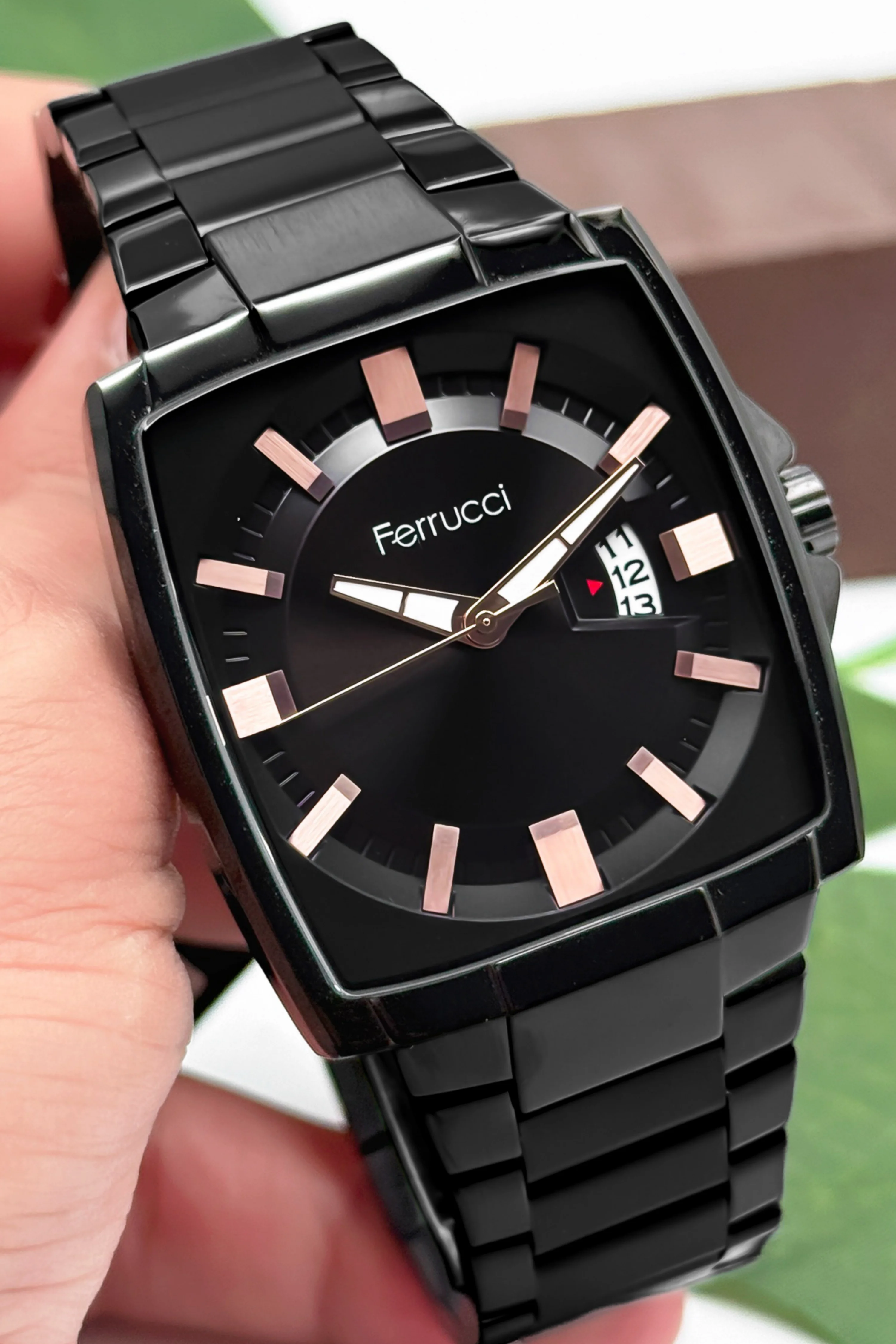 Ferrucci Takvimli Erkek Kol Saati Çelik Kasa & Çelik Kordon Siyah zmfer184