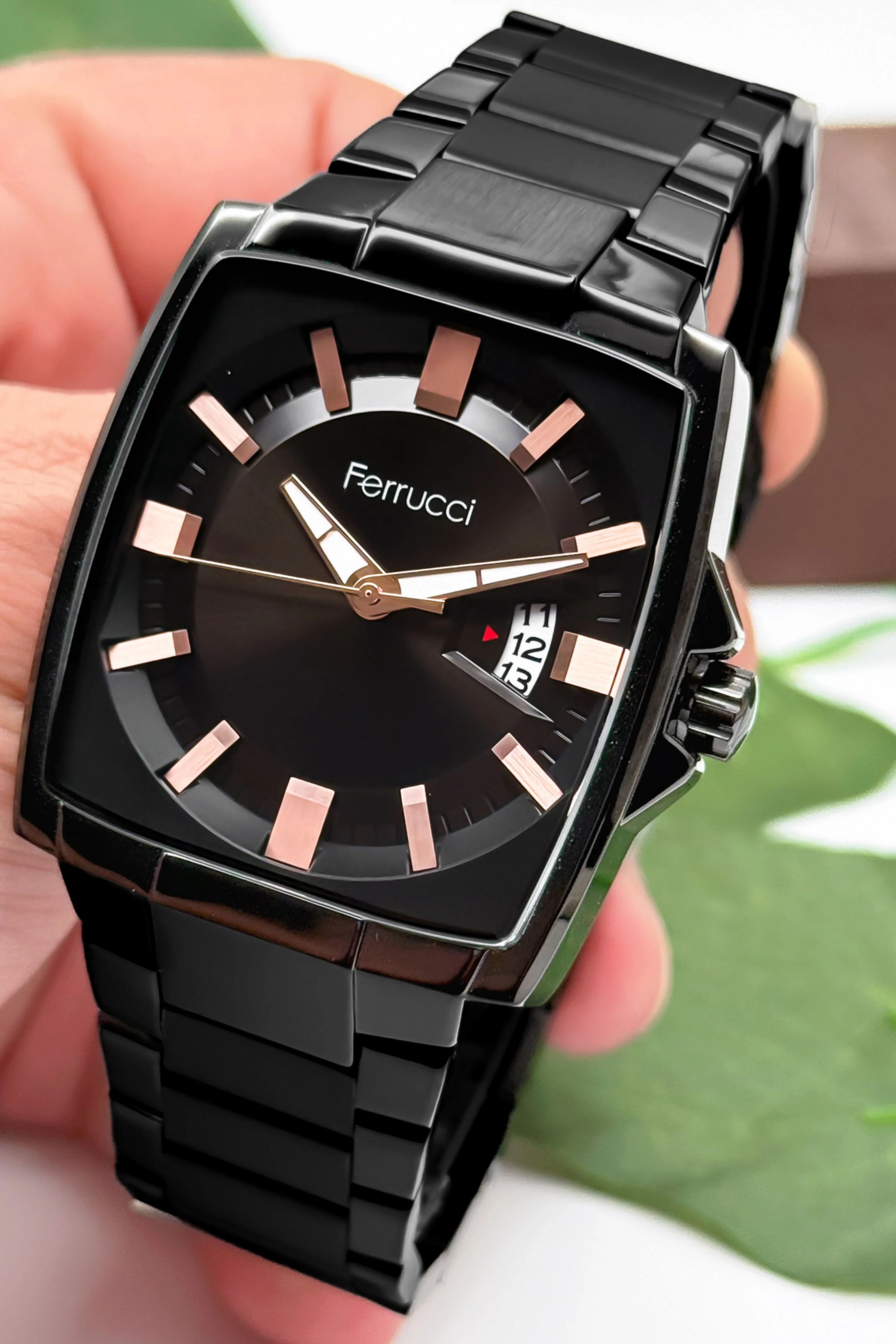 Ferrucci Takvimli Erkek Kol Saati Çelik Kasa & Çelik Kordon Siyah zmfer184