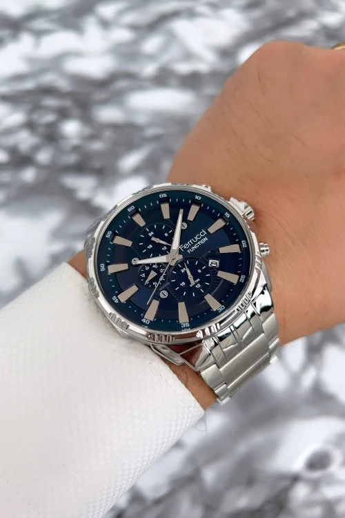 Ferrucci Function Erkek Kol Saati Çelik Kordon Gümüş-Mavi zmfer075