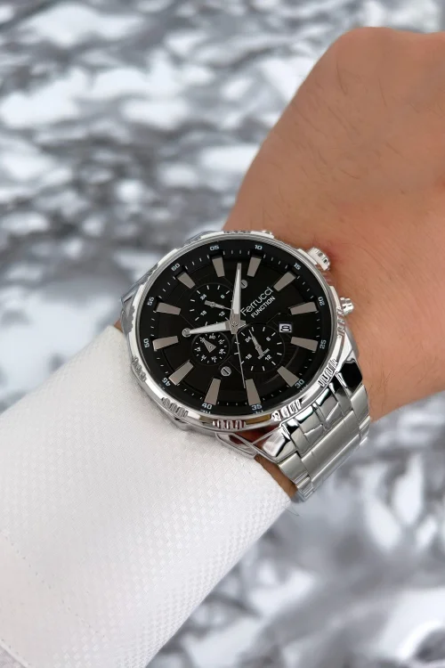 Ferrucci Function Erkek Kol Saati Çelik Kordon Gümüş-Siyah zmfer075