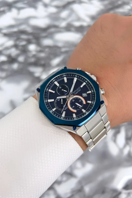 Ferrucci Function Erkek Kol Saati Çelik Kordon Gümüş-Mavi zmfer074