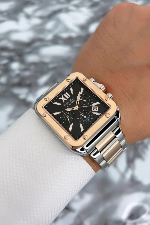 Ferrucci Function Çelik Kordon Erkek Kol Saati Rose-Gümüş zmfer069