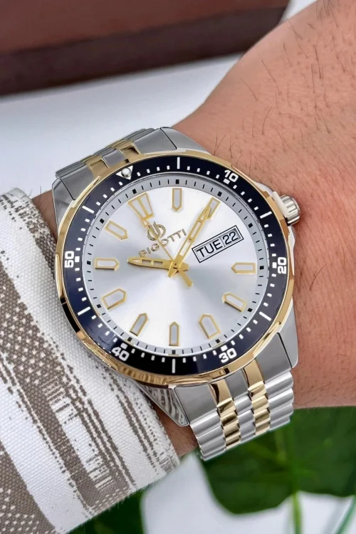 Bigotti Milano Luxury Erkek Kol Saati Gümüş-Gold Çelik Kordon Çelik Kasa Fonksiyonlar Aktif zmb008