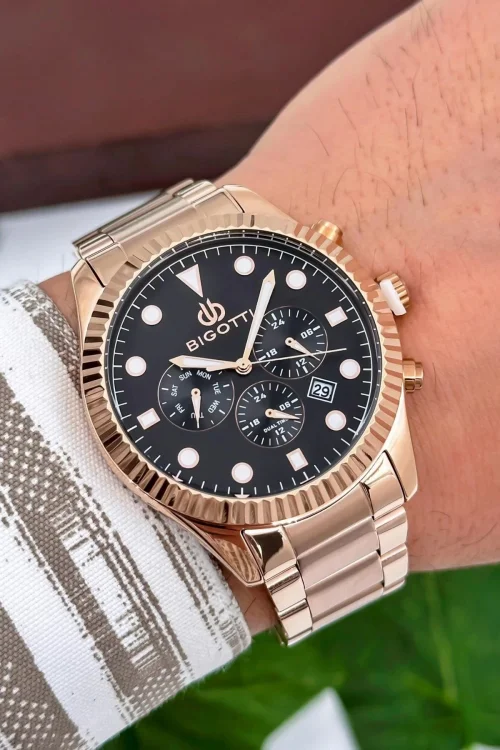 Bigotti Milano Luxury Erkek Kol Saati Rose Çelik Kordon Çelik Kasa Fonksiyonlar Aktif zmb007
