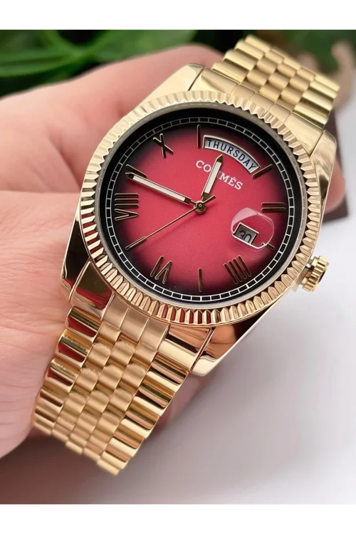 Commes Erkek Kol Saati Çift Takvim Çelik Kordon Bileklik Hediyeli zmcms021