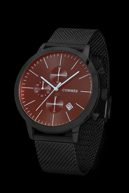 Commes Renkli Cam Erkek Kol Saati Fonksiyonlar Aktif Çelik Hasır Kordon Bileklik Hediyeli commes09